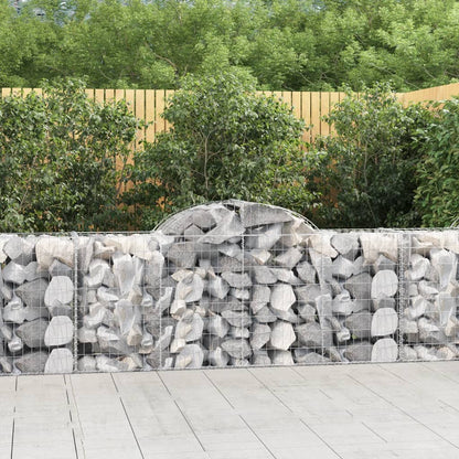 Gabionen Mit Hochbogen 25Stk. 200X50X200/220Cm Verzinktes Eisen