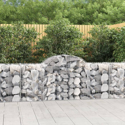 Gabionen Mit Hochbogen 25Stk. 200X50X200/220Cm Verzinktes Eisen