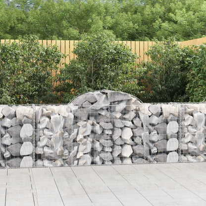 Gabionen Mit Hochbogen 25Stk. 200X50X200/220Cm Verzinktes Eisen