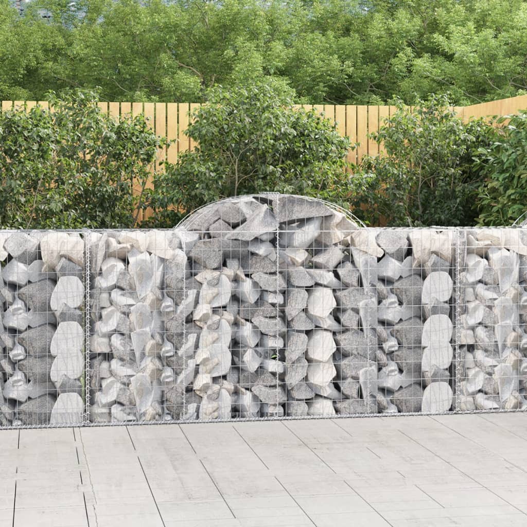 Gabionen Mit Hochbogen 25Stk. 200X50X200/220Cm Verzinktes Eisen
