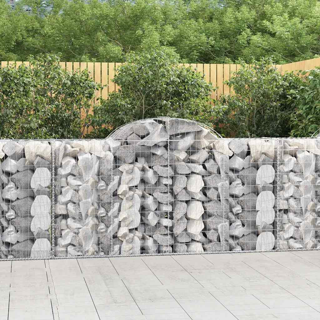 Gabionen Mit Hochbogen 25Stk. 200X50X200/220Cm Verzinktes Eisen