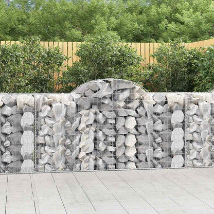 Gabionen Mit Hochbogen 25Stk. 200X50X200/220Cm Verzinktes Eisen