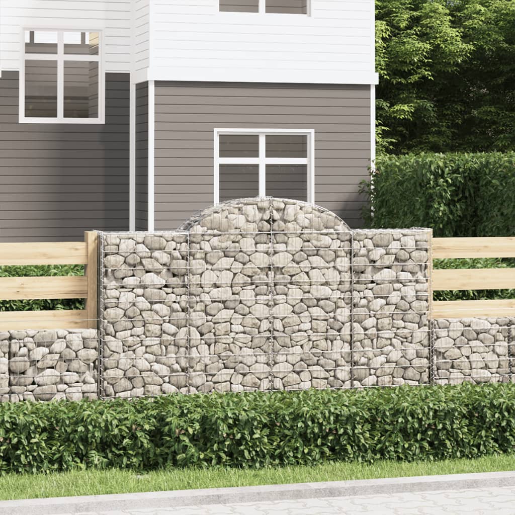 Gabionen Mit Hochbogen 25Stk. 200X50X200/220Cm Verzinktes Eisen