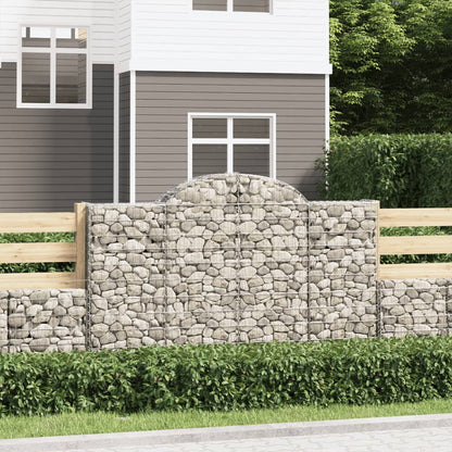 Gabionen Mit Hochbogen 25Stk. 200X50X200/220Cm Verzinktes Eisen