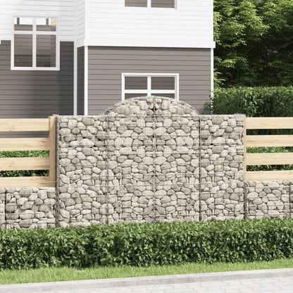 Gabionen Mit Hochbogen 25Stk. 200X50X200/220Cm Verzinktes Eisen