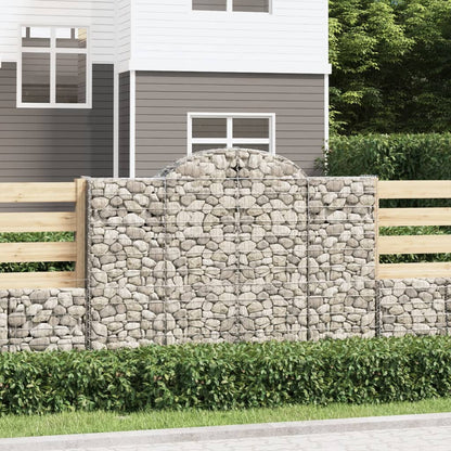 Gabionen Mit Hochbogen 25Stk. 200X50X200/220Cm Verzinktes Eisen
