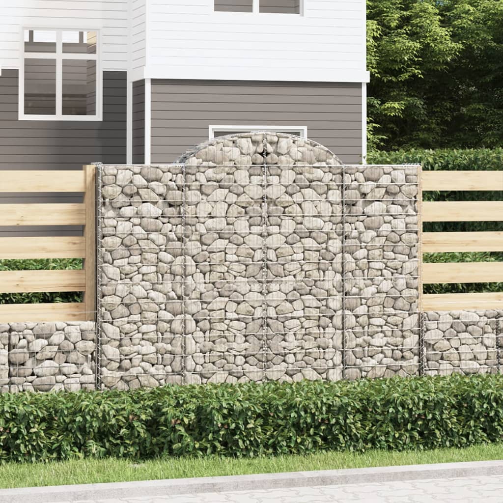 Gabionen Mit Hochbogen 25Stk. 200X50X200/220Cm Verzinktes Eisen