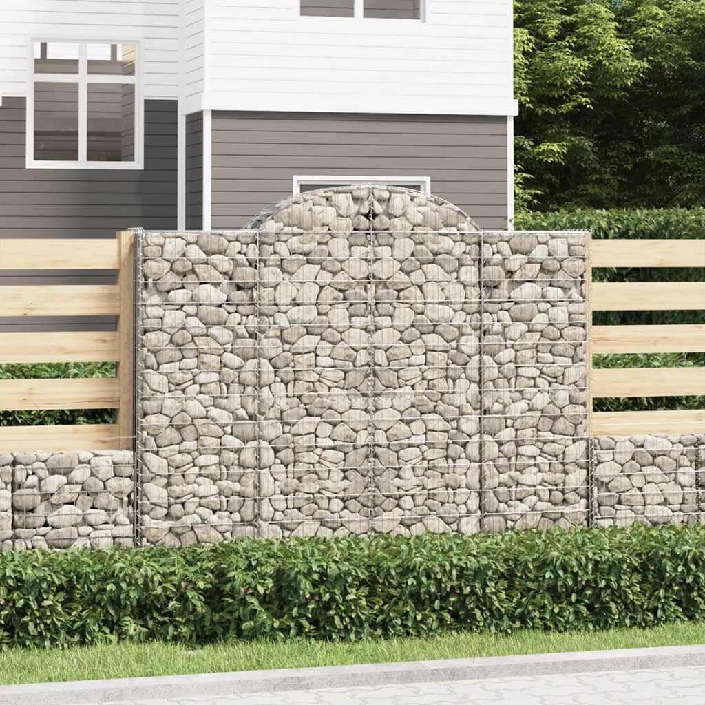 Gabionen Mit Hochbogen 25Stk. 200X50X200/220Cm Verzinktes Eisen