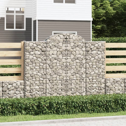 Gabionen Mit Hochbogen 25Stk. 200X50X200/220Cm Verzinktes Eisen