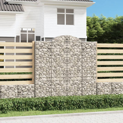 Gabionen Mit Hochbogen 25Stk. 200X50X200/220Cm Verzinktes Eisen