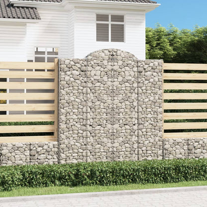 Gabionen Mit Hochbogen 25Stk. 200X50X200/220Cm Verzinktes Eisen