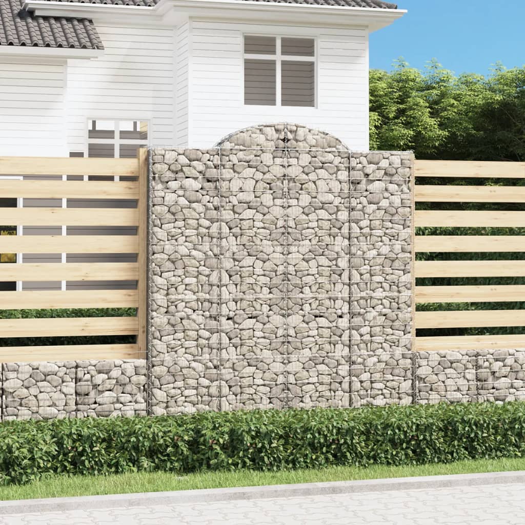 Gabionen Mit Hochbogen 25Stk. 200X50X200/220Cm Verzinktes Eisen
