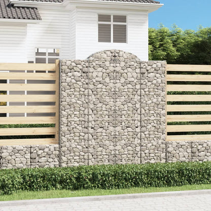 Gabionen Mit Hochbogen 25Stk. 200X50X200/220Cm Verzinktes Eisen