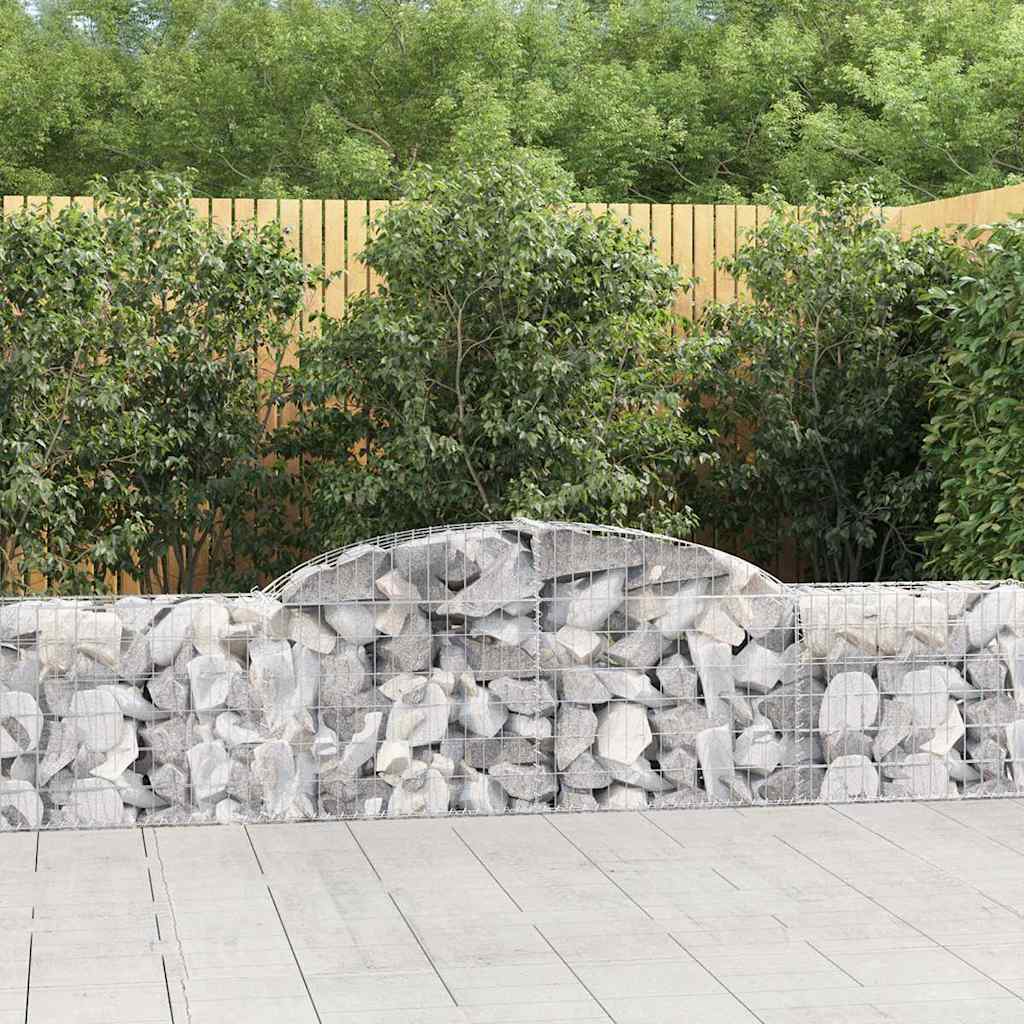 Gabionen Mit Hochbogen 25Stk. 200X50X200/220Cm Verzinktes Eisen