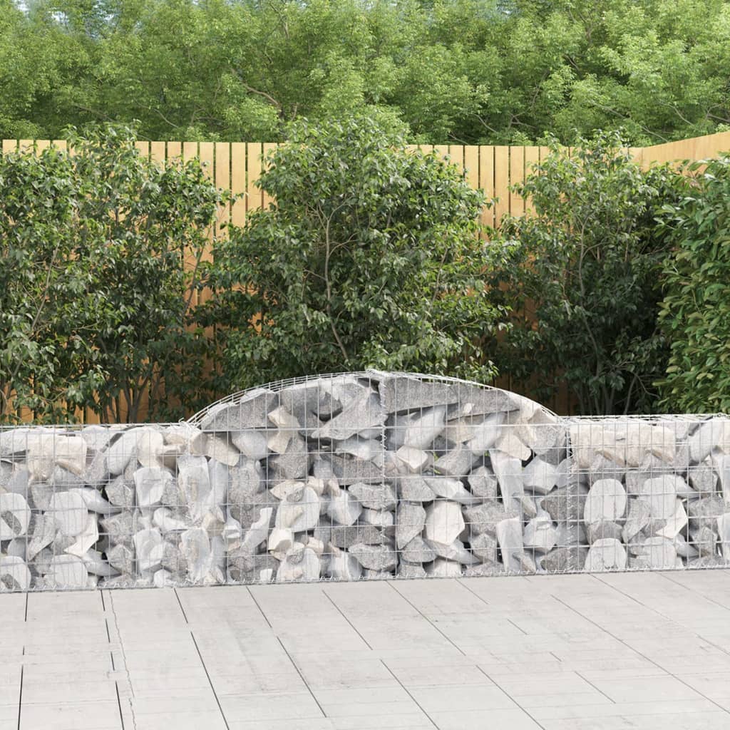 Gabionen Mit Hochbogen 25Stk. 200X50X200/220Cm Verzinktes Eisen