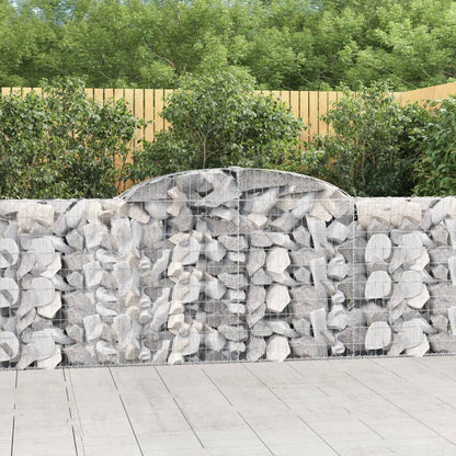 Gabionen Mit Hochbogen 25Stk. 200X50X200/220Cm Verzinktes Eisen