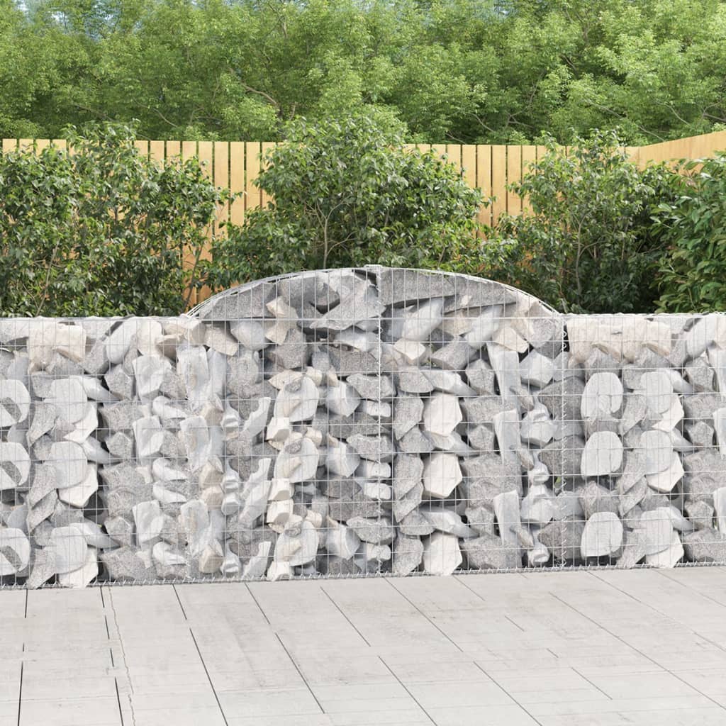 Gabionen Mit Hochbogen 25Stk. 200X50X200/220Cm Verzinktes Eisen