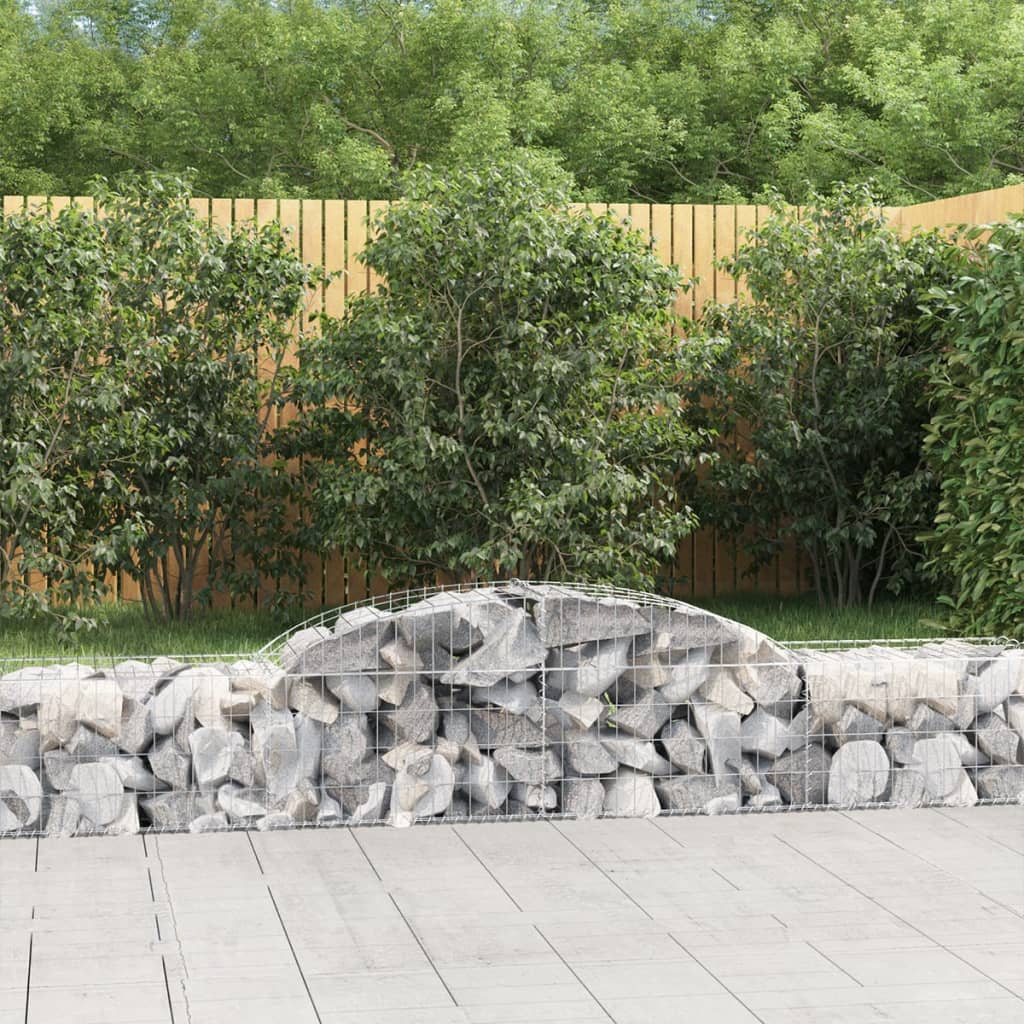 Gabionen Mit Hochbogen 25Stk. 200X50X200/220Cm Verzinktes Eisen