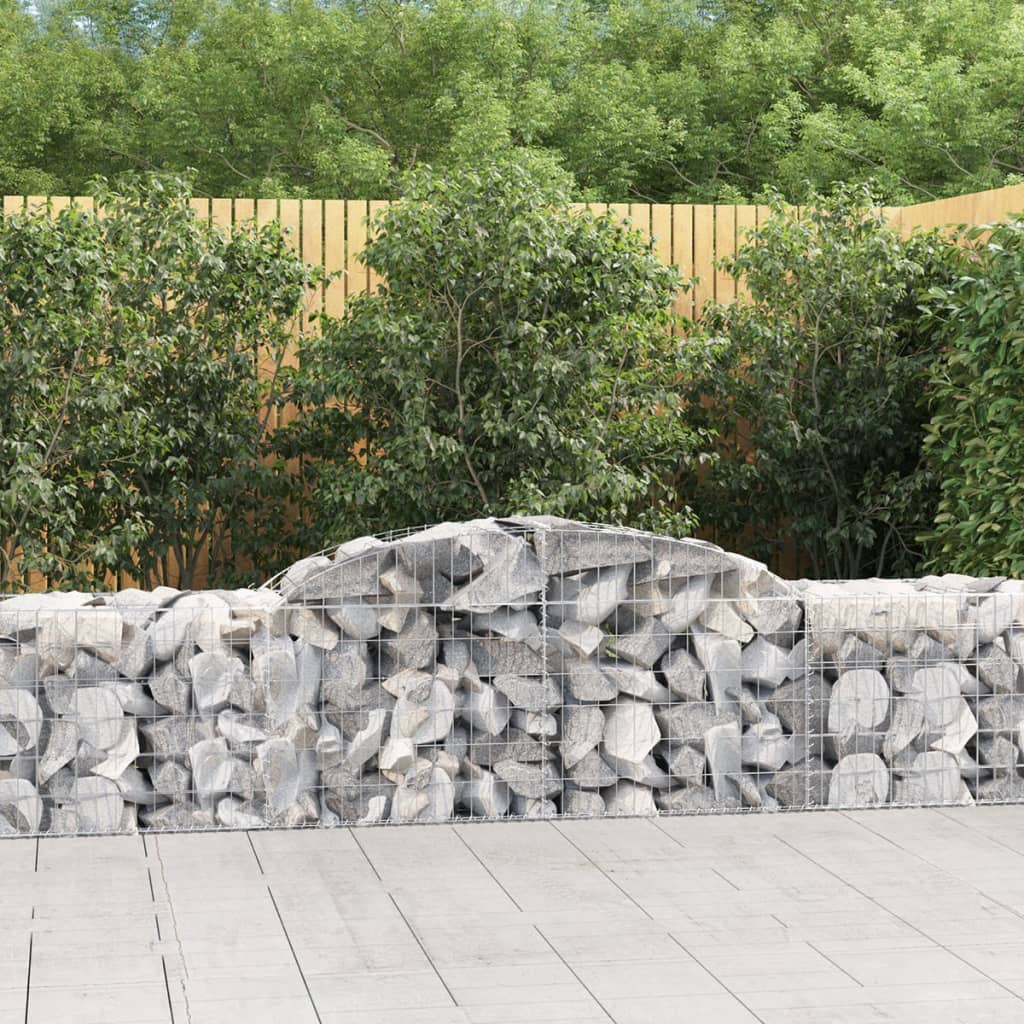 Gabionen Mit Hochbogen 25Stk. 200X50X200/220Cm Verzinktes Eisen