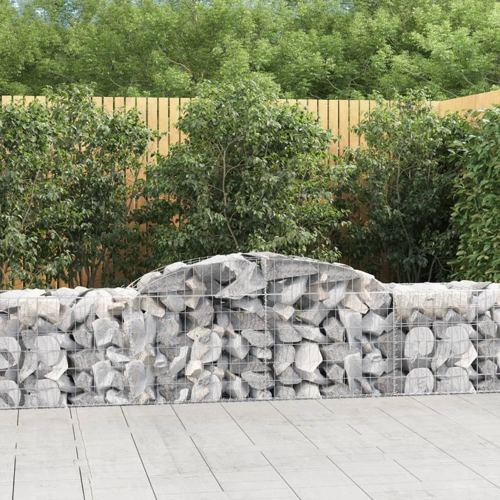 Gabionen Mit Hochbogen 25Stk. 200X50X200/220Cm Verzinktes Eisen