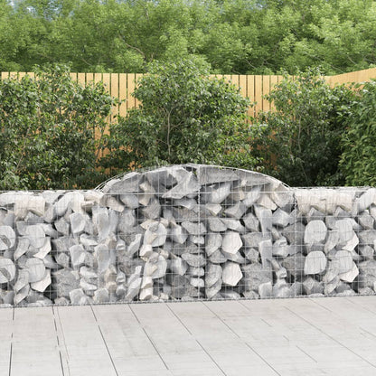 Gabionen Mit Hochbogen 25Stk. 200X50X200/220Cm Verzinktes Eisen
