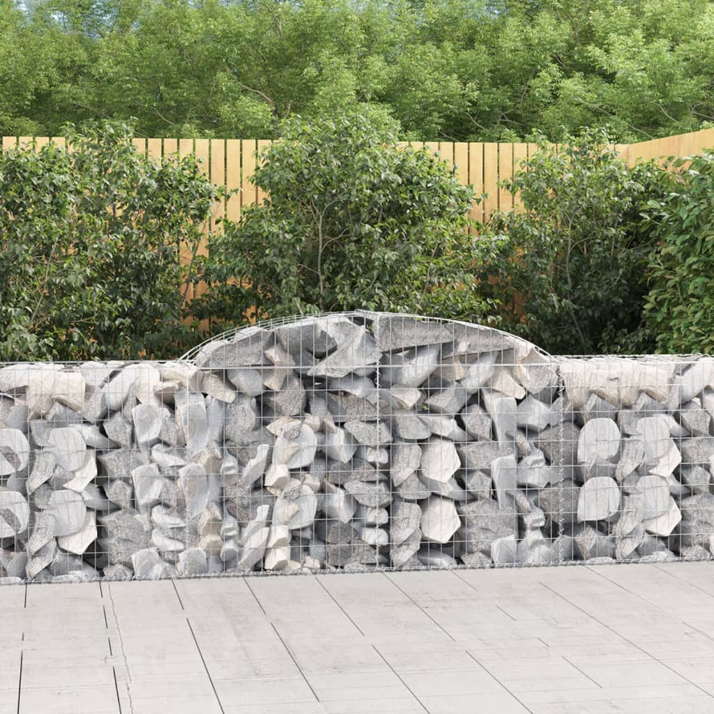 Gabionen Mit Hochbogen 25Stk. 200X50X200/220Cm Verzinktes Eisen
