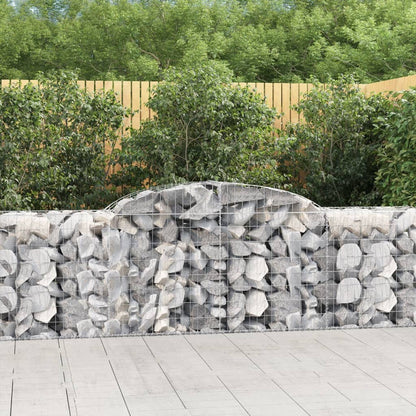 Gabionen Mit Hochbogen 25Stk. 200X50X200/220Cm Verzinktes Eisen