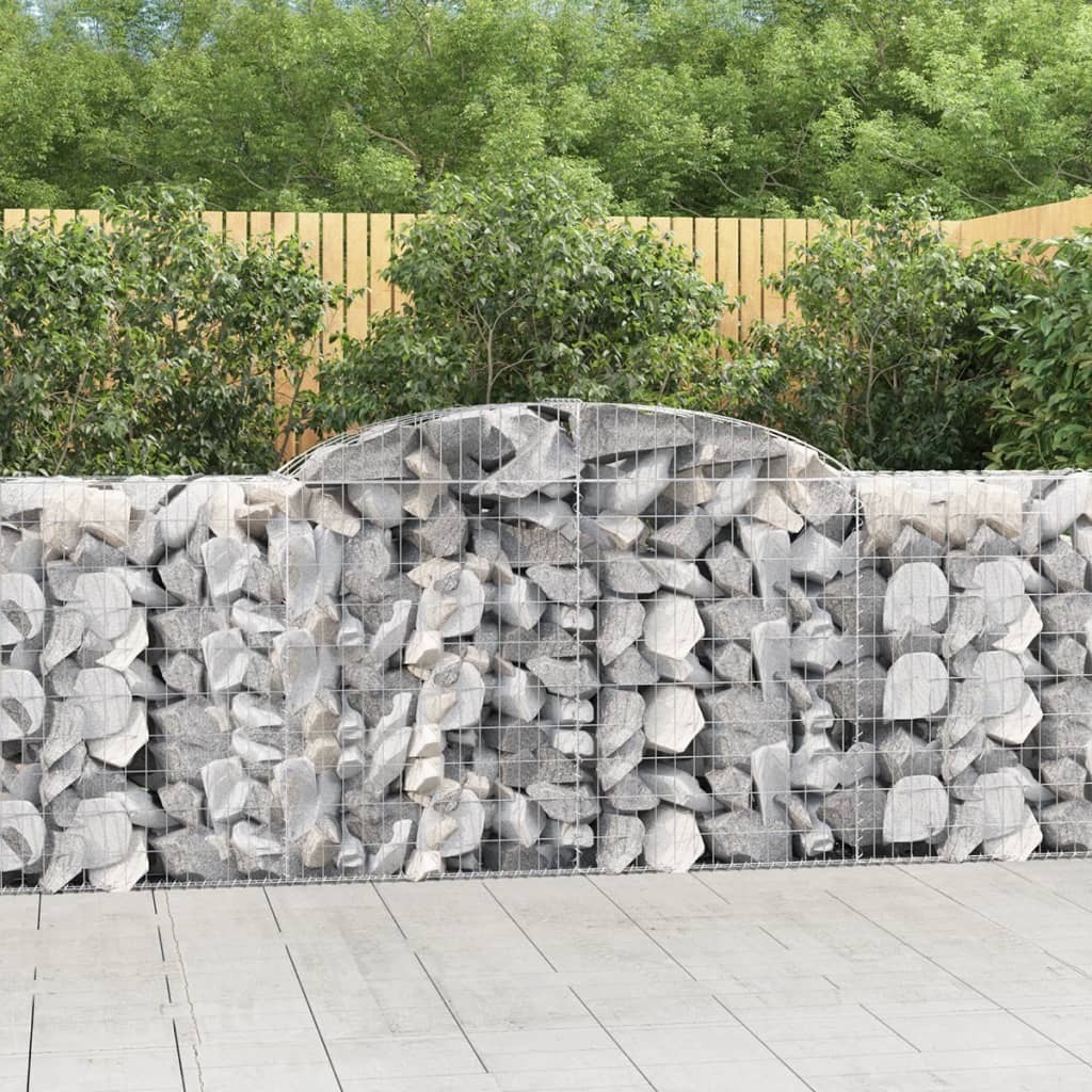 Gabionen Mit Hochbogen 25Stk. 200X50X200/220Cm Verzinktes Eisen