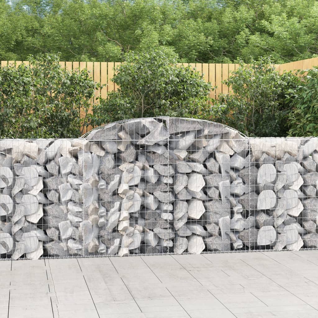 Gabionen Mit Hochbogen 25Stk. 200X50X200/220Cm Verzinktes Eisen