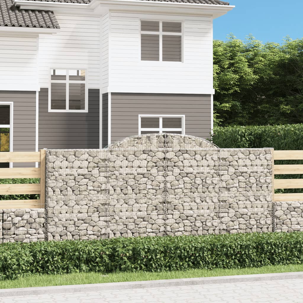 Gabionen Mit Hochbogen 25Stk. 200X50X200/220Cm Verzinktes Eisen