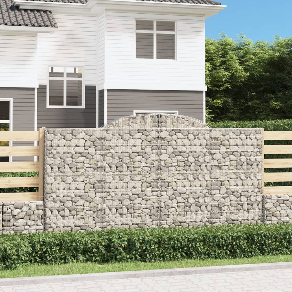 Gabionen Mit Hochbogen 25Stk. 200X50X200/220Cm Verzinktes Eisen