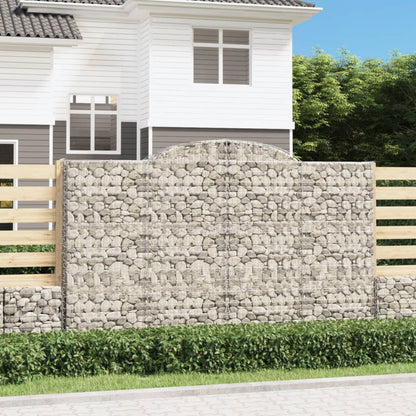 Gabionen Mit Hochbogen 25Stk. 200X50X200/220Cm Verzinktes Eisen