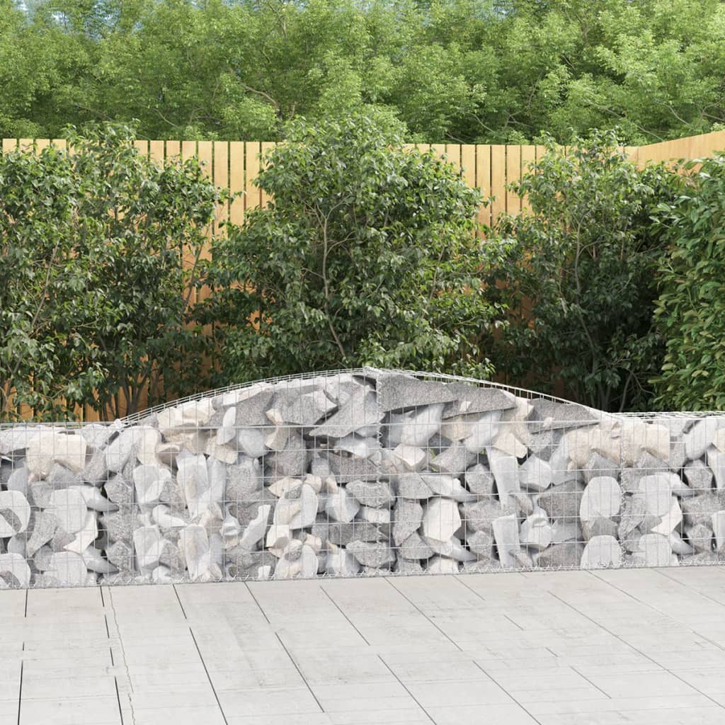 Gabionen Mit Hochbogen 25Stk. 200X50X200/220Cm Verzinktes Eisen