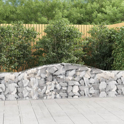 Gabionen Mit Hochbogen 25Stk. 200X50X200/220Cm Verzinktes Eisen