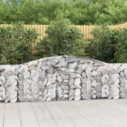 Gabionen Mit Hochbogen 25Stk. 200X50X200/220Cm Verzinktes Eisen