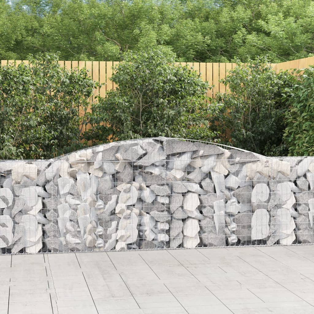 Gabionen Mit Hochbogen 25Stk. 200X50X200/220Cm Verzinktes Eisen