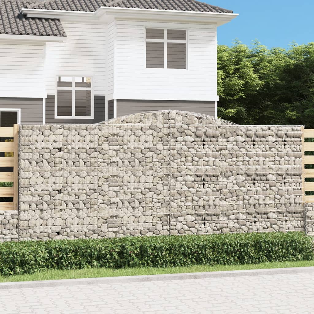 Gabionen Mit Hochbogen 25Stk. 200X50X200/220Cm Verzinktes Eisen