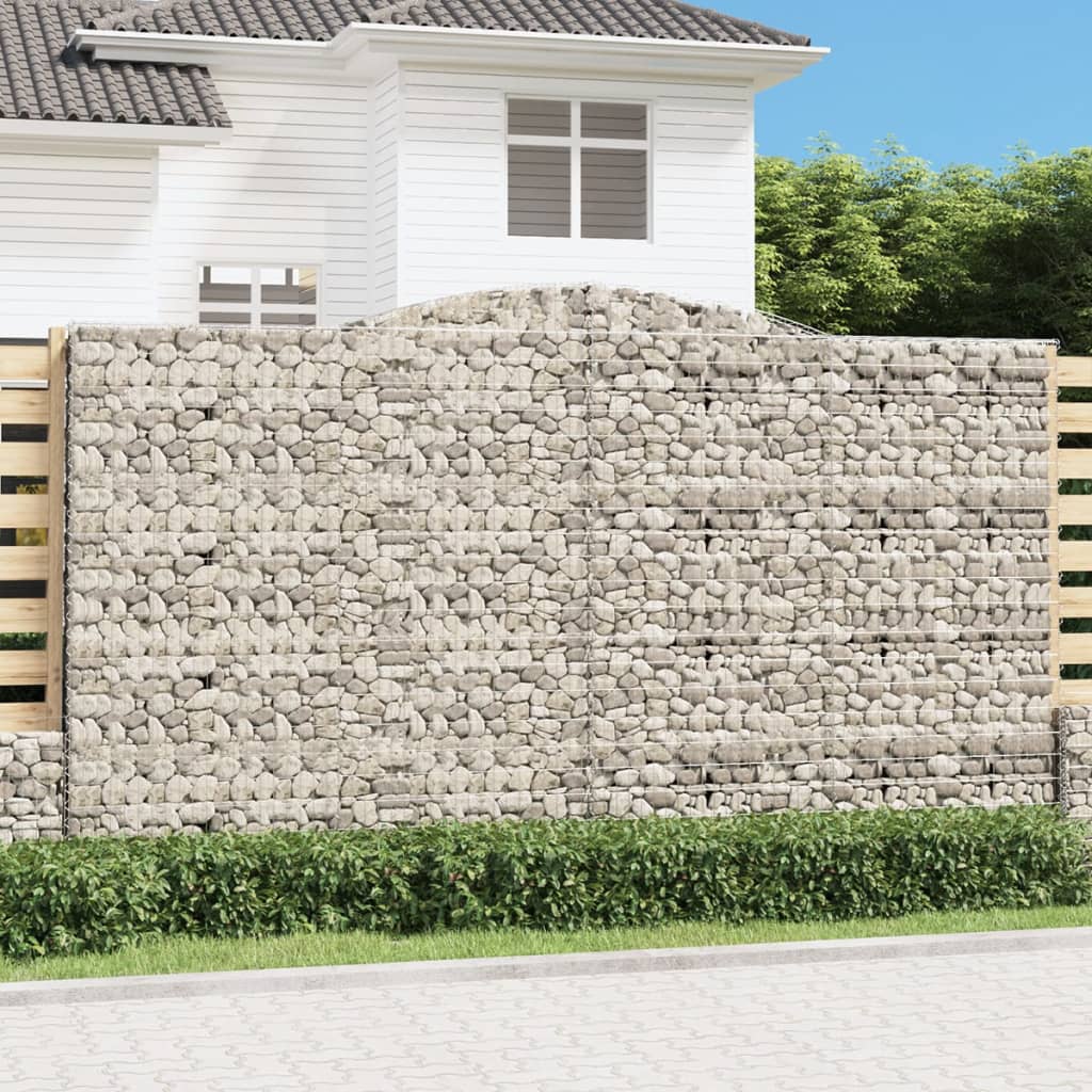 Gabionen Mit Hochbogen 25Stk. 200X50X200/220Cm Verzinktes Eisen