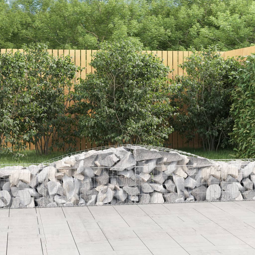 Gabionen Mit Hochbogen 25Stk. 200X50X200/220Cm Verzinktes Eisen
