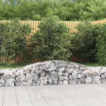 Gabionen Mit Hochbogen 25Stk. 200X50X200/220Cm Verzinktes Eisen
