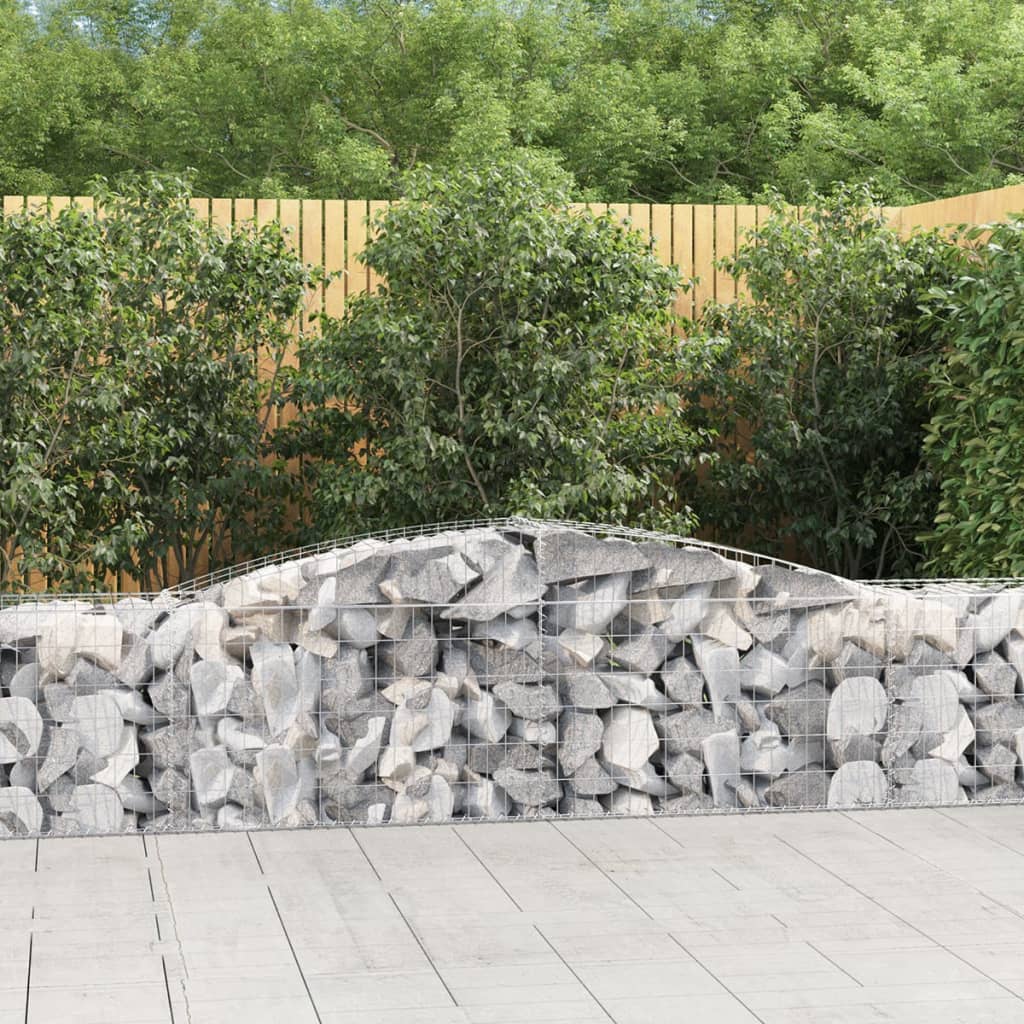 Gabionen Mit Hochbogen 25Stk. 200X50X200/220Cm Verzinktes Eisen
