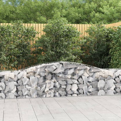 Gabionen Mit Hochbogen 25Stk. 200X50X200/220Cm Verzinktes Eisen