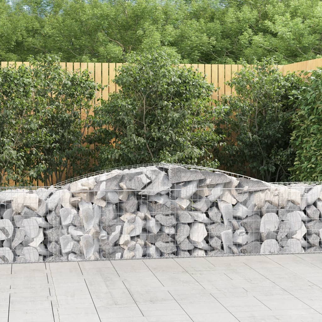 Gabionen Mit Hochbogen 25Stk. 200X50X200/220Cm Verzinktes Eisen