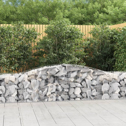 Gabionen Mit Hochbogen 25Stk. 200X50X200/220Cm Verzinktes Eisen