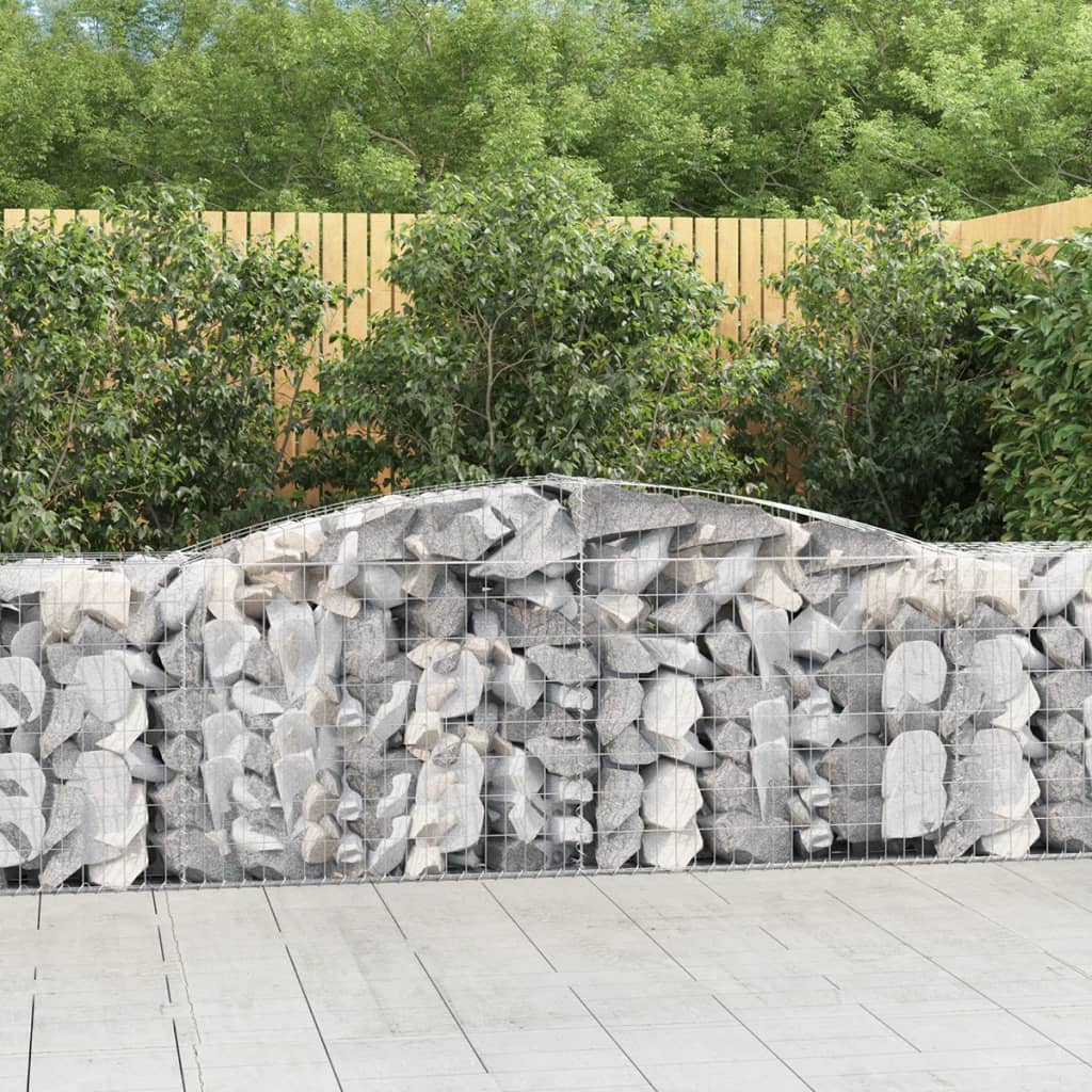 Gabionen Mit Hochbogen 25Stk. 200X50X200/220Cm Verzinktes Eisen