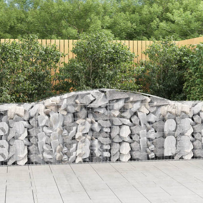 Gabionen Mit Hochbogen 25Stk. 200X50X200/220Cm Verzinktes Eisen