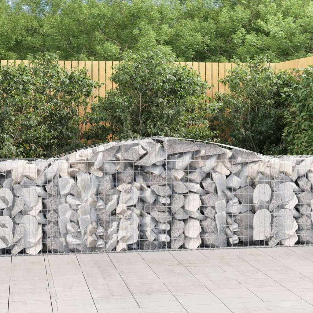 Gabionen Mit Hochbogen 25Stk. 200X50X200/220Cm Verzinktes Eisen