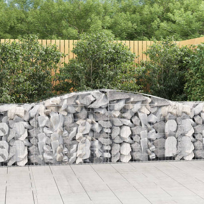 Gabionen Mit Hochbogen 25Stk. 200X50X200/220Cm Verzinktes Eisen