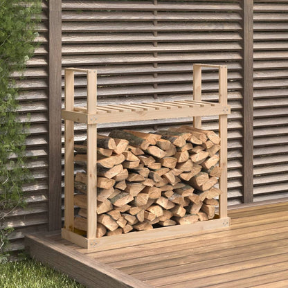 Kaminholzregal Schwarz 110X35X108,5 Cm Massivholz Kiefer