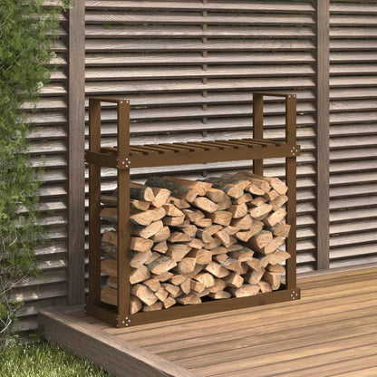 Kaminholzregal Schwarz 110X35X108,5 Cm Massivholz Kiefer